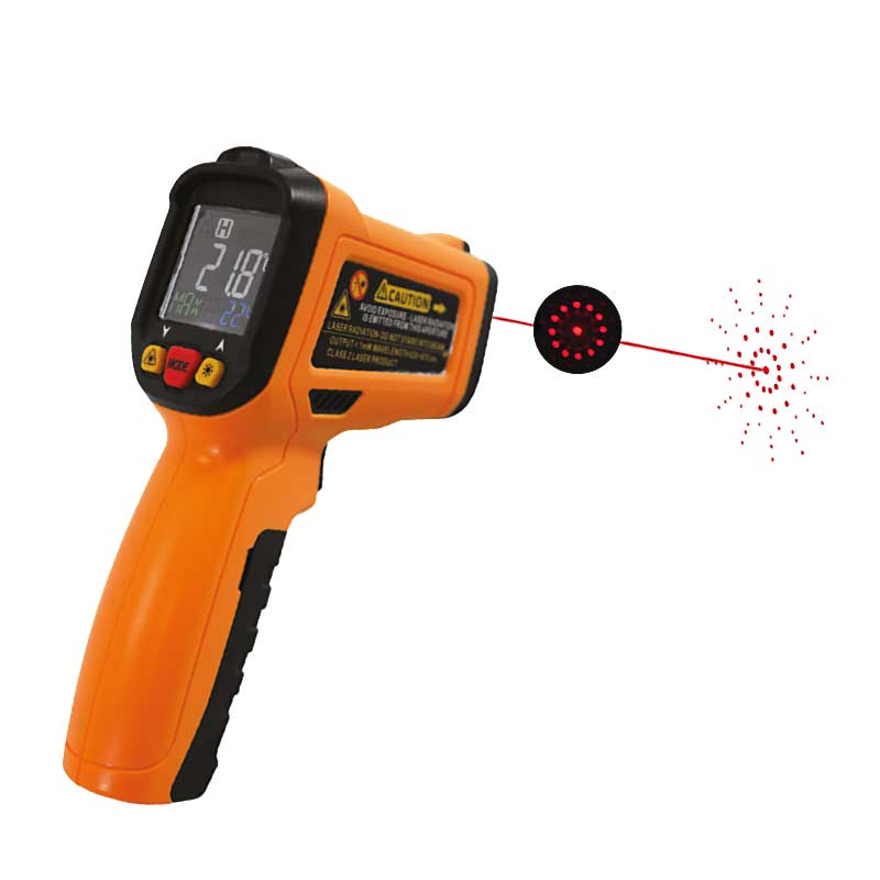 Infrarødt termometer med cirkulær laser (-30°C-500°C)